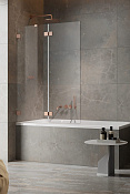 Radaway Essenza Pro PND II Шторка на ванну распашная, Easy Clean 110х150h см, цвет: brushed copper 10102110-93-01L