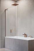 Radaway Modo New PNJ II Шторка на ванну, прозрачная, Easy Clean 80х150h см, цвет: brushed copper 10316080-93-01L