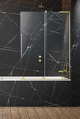Radaway Furo SL PND II Шторка на ванну раздвижная 8 мм, Easy Clean 58,8х150h см, цвет: brushed gold 10309588-99-01L