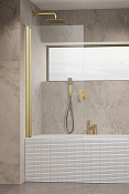 Radaway Nes PNJ I Шторка на ванну распашная 6 мм, Easy Clean 70х150h см, цвет: brushed gold 10011070-99-01L