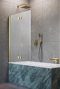 Radaway Nes PND I Шторка на ванну складная 6 мм, Easy Clean 100х150h см, цвет: brushed gold 10010100-99-01R