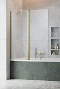 Radaway Nes PND II Шторка на ванну распашная 6 мм, Easy Clean 140х150h см, цвет: brushed gold 10009140-99-01L