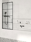 Radaway Modo New PNJ II Шторка на ванну, Factory 8 мм, Easy Clean 90х150h см, цвет: black 10006090-54-55