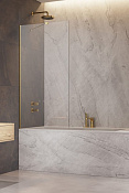 Radaway Modo New PNJ II Шторка на ванну, прозрачная 8 мм, Easy Clean 90х150h см, цвет: gold 10006090-09-01