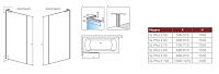 Radaway Modo SL PNJ II Шторка на ванну, прозрачная 8 мм, Easy Clean 60х150h см, цвет: хром глянцевый 10316060-01-01L
