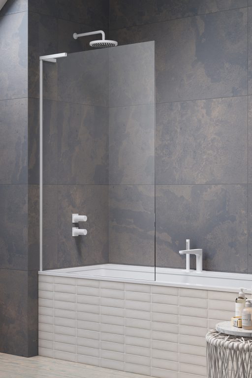 Radaway Modo SL PNJ II Шторка на ванну, прозрачная 8 мм, Easy Clean 50х150h см, цвет: white 10316050-04-01R