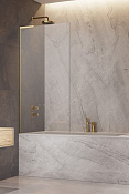 Radaway Modo SL PNJ II Шторка на ванну, прозрачная 8 мм, Easy Clean 80х150h см, цвет: gold 10316080-09-01L