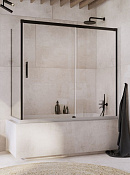 Radaway Idea PN DWJ+S Шторка на ванну раздвижная 6 мм, Easy Clean 160х150h см, цвет: black 10042160-54-01L