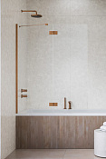 Radaway Essenza PND II Шторка на ванну распашная 6 мм, Easy Clean 100х150h см, цвет: brushed copper 110002100-93-01R