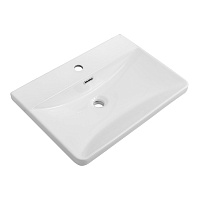 BelBagno Раковина накладная 61,5x43x14,5h см, с переливом, цвет: белый глянцевый BB-8076-3-60