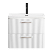 BelBagno Тумба под раковину, подвесная 60,6x42,3x50h см, с 2-мя выдвижными ящиками, цвет: белый DUE-600-2C-SO-BL-P