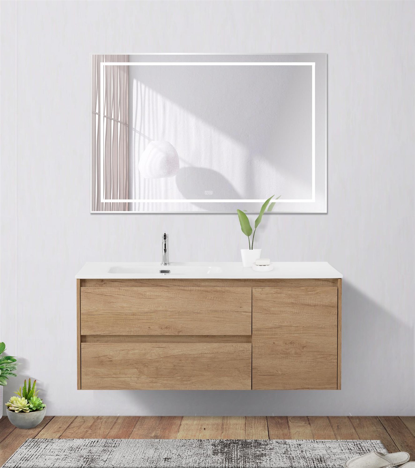 BelBagno Kraft Зеркало 120x80h см, с подсветкой, подогревом и выключателем, цвет: хром глянцевый SPC-KRAFT-1200-800-LED-TCH-WARM
