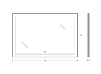 BelBagno Kraft Зеркало 120x80h см, с подсветкой, подогревом и выключателем, цвет: черный матовый SPC-KRAFT-1200-800-LED-TCH-WARM-NERO