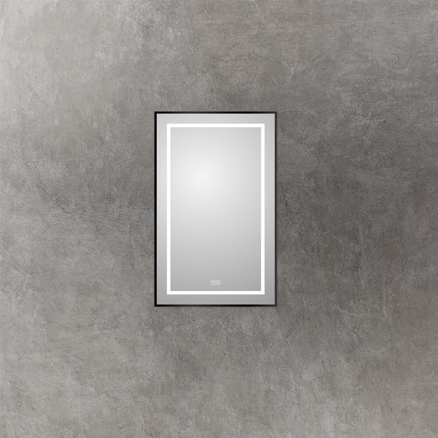 BelBagno Kraft Зеркало 50x80h см, с подсветкой, подогревом и выключателем, цвет: черный матовый SPC-KRAFT-500-800-LED-TCH-WARM-NERO