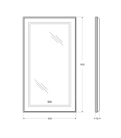 BelBagno Kraft Зеркало 50x90h см, с подсветкой, подогревом и выключателем, цвет: черный матовый SPC-KRAFT-500-900-LED-TCH-WARM-NERO