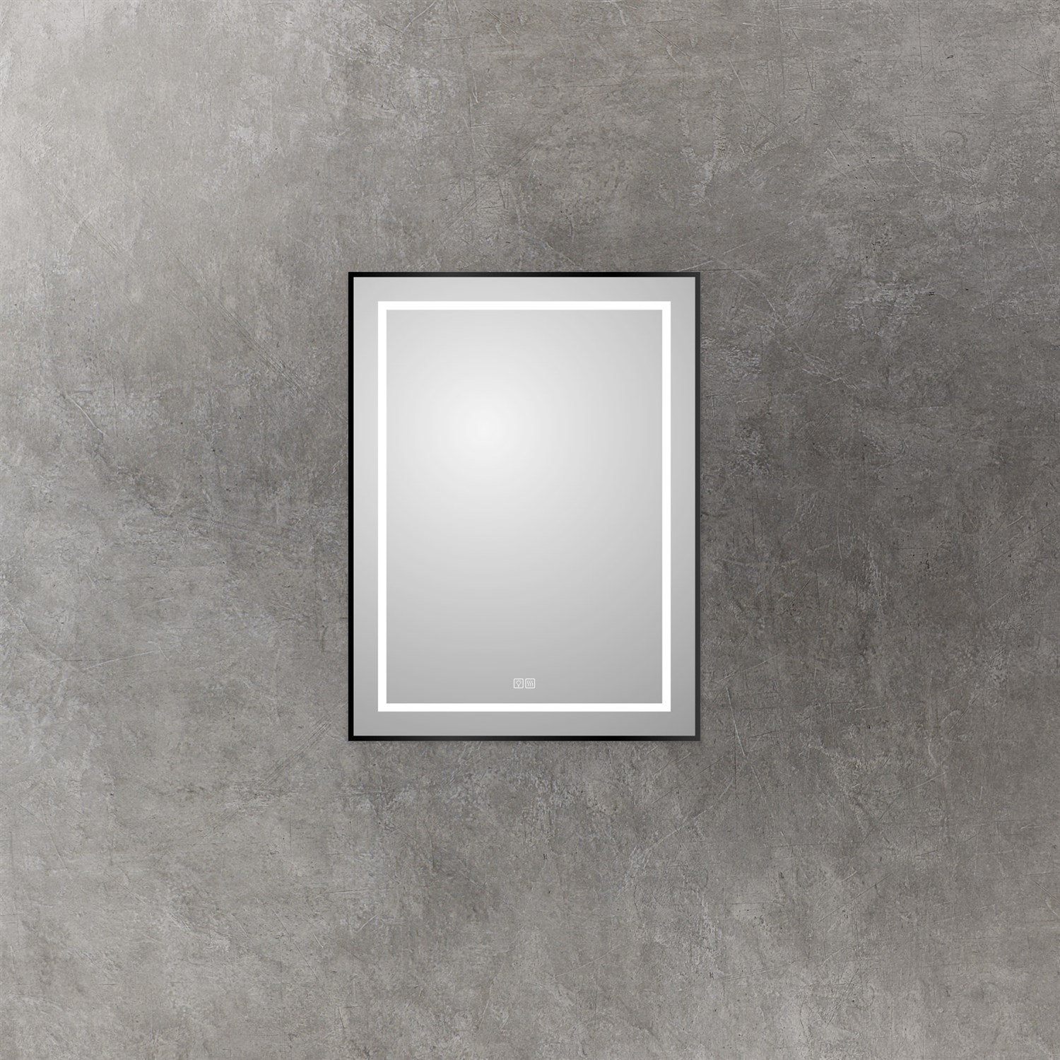 BelBagno Kraft Зеркало 60x80h см, с подсветкой, подогревом и выключателем, цвет: черный матовый SPC-KRAFT-600-800-LED-TCH-WARM-NERO