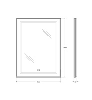 BelBagno Kraft Зеркало 60x80h см, с подсветкой, подогревом и выключателем, цвет: черный матовый SPC-KRAFT-600-800-LED-TCH-WARM-NERO