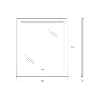 BelBagno Kraft Зеркало 70x80h см, с подсветкой, подогревом и выключателем, цвет: хром глянцевый SPC-KRAFT-700-800-LED-TCH-WARM