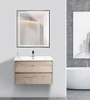 BelBagno Kraft Зеркало 70x80h см, с подсветкой, подогревом и выключателем, цвет: черный матовый SPC-KRAFT-700-800-LED-TCH-WARM-NERO