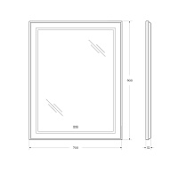 BelBagno Kraft Зеркало 70x90h см, с подсветкой, подогревом и выключателем, цвет: хром глянцевый SPC-KRAFT-700-900-LED-TCH-WARM