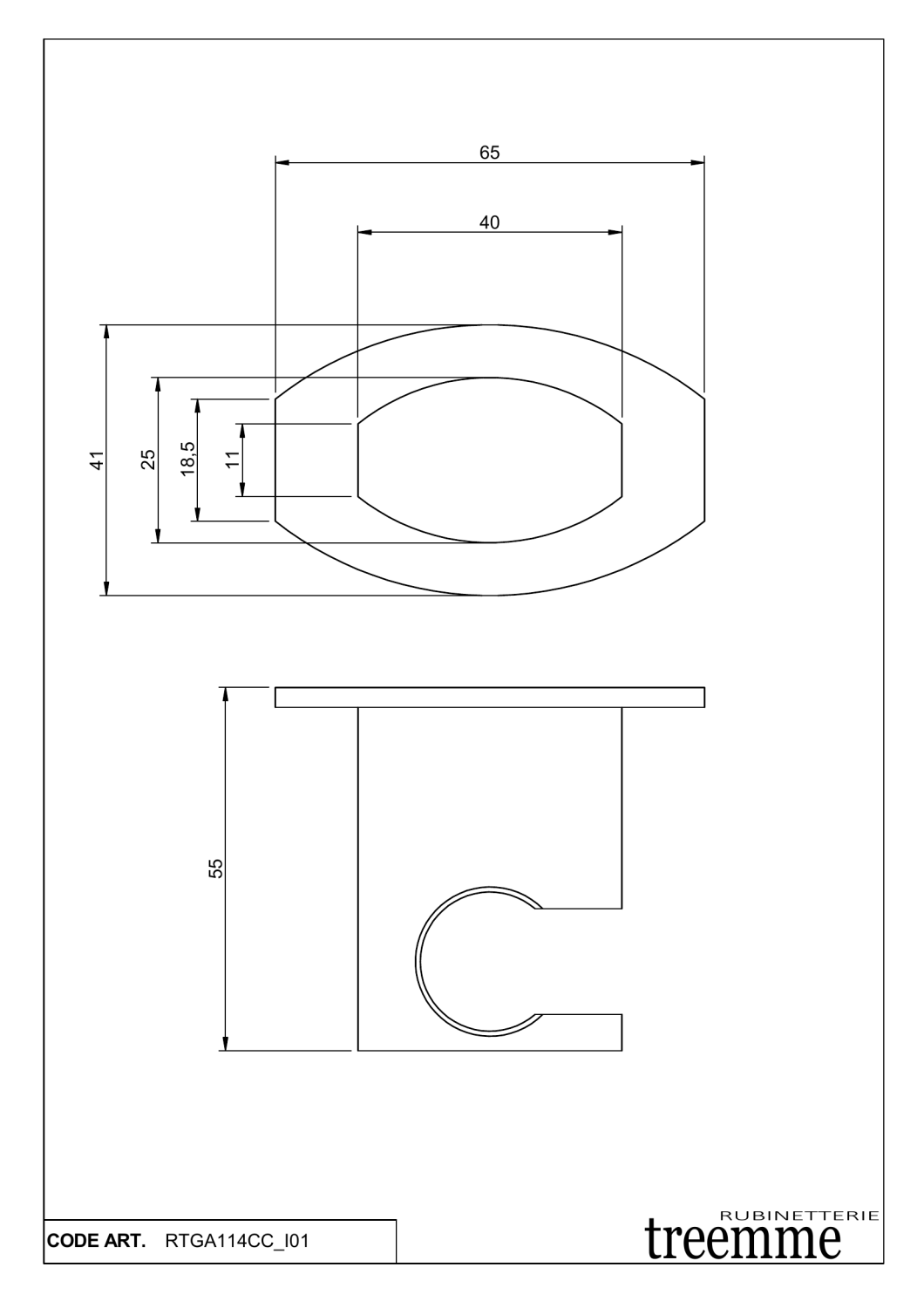 Treemme Hedo Держатель для ручного душа, цвет: chrome ITRTGA114CC