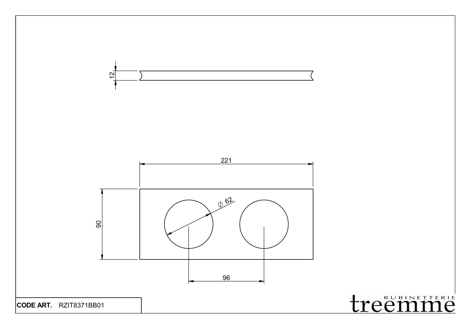 Treemme 22mm Держатель для стакана, подвесной, цвет: matt white RZIT8371BB01