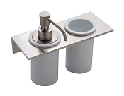 Treemme 22mm Дозатор для жидкого мыла с держателем и стаканом, керам. колба, цвет: нержавеющая сталь IT9071ISZZZZ