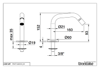 Treemme 40mm Излив для биде, цвет: нержавеющая сталь RWIT1320IS10