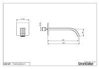 Treemme Ios Излив настенный для ванны 19 см, цвет: chrome IT2A63CCZZZZ
