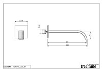 Treemme Ios Излив настенный для ванны 23 см, цвет: chrome IT2A61CCZZZZ