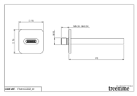 Treemme Nanotech Излив настенный для ванны 17 см, цвет: chrome IT5461CCZZZZ