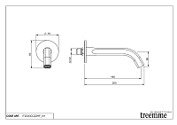 Treemme Aurelia Излив настенный для ванны 20 см, цвет: chrome IT2C63CCZZHF