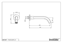 Treemme Appia Излив настенный для ванны 21 см, цвет: chrome IT3C63CCZZHF
