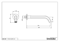Treemme Appia Излив настенный для ванны 25 см, цвет: chrome IT3C61CCZZHF