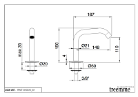 Treemme 40mm Излив для раковины 6 см, цвет: нержавеющая сталь RWIT1310IS10