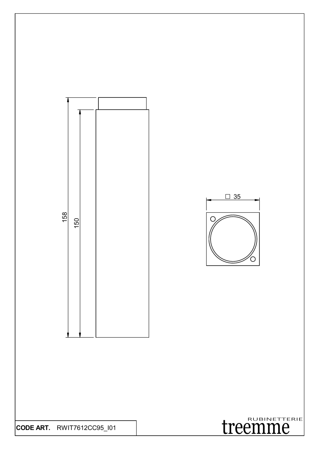 Treemme X-change mono Удлинитель для смесителя, цвет: chrome RWIT7612CC95