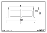 Treemme 22mm Полка подвесная 56,8 см, цвет: нержавеющая сталь IT4Z26ISZZZZ