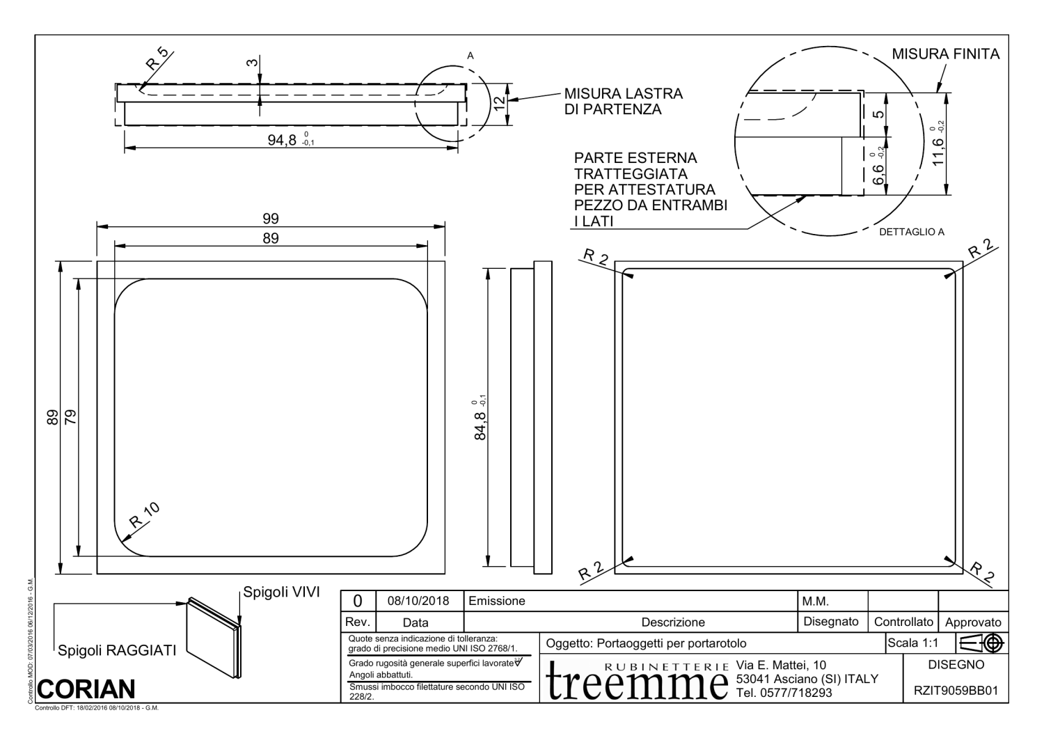 Treemme 22mm Полка подвесная 9,9 см, цвет: matt white RZIT9059BB01