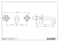 Treemme Line Смеситель для раковины встраиваемый, внешняя часть, цвет: chrome RWIT1052CC50