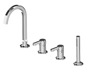 Treemme Aurelia Смеситель на борт ванны на 4 отверстия, с ручным душем, внешняя часть, цвет: chrome IT2C68CCAUZZ