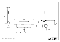 Treemme Bamboo Смеситель для ванны накладной с ручным душем, 1 вид струи, цвет: chrome IT5000CCBMZZ