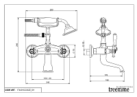 Treemme Old Italy Смеситель для ванны накладной с ручным душем, 1 вид струи, цвет: chrome IT4401CCOIZZ