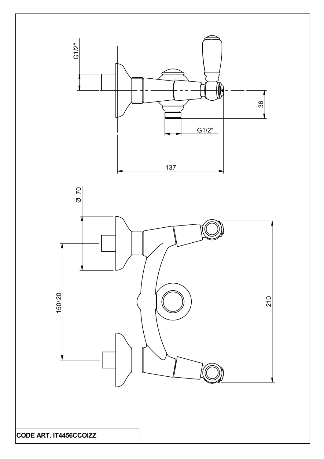 Treemme Old Italy Смеситель для душа накладной, цвет: chrome IT4456CCSOZZ