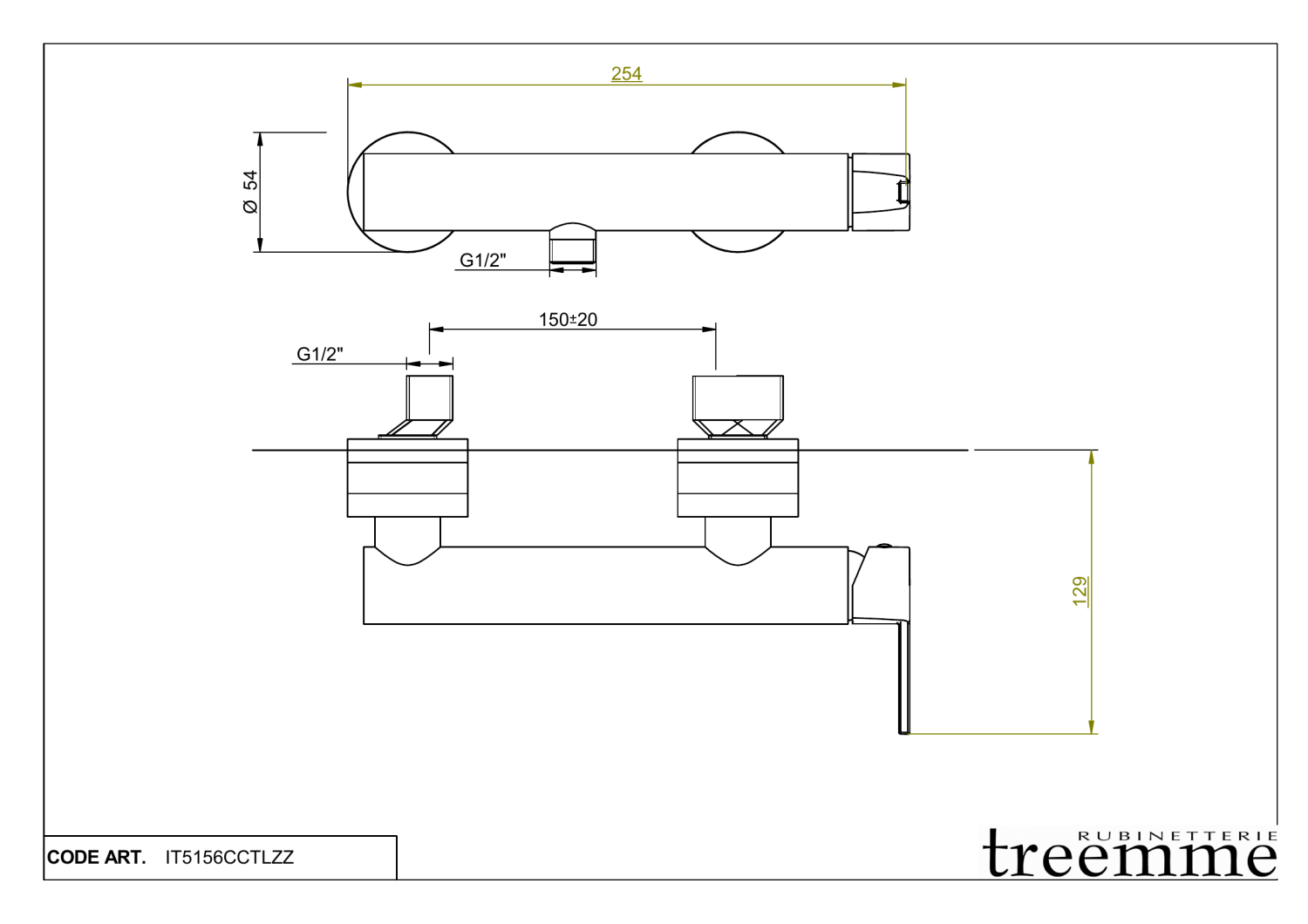 Treemme Time-Time out Смеситель для душа накладной, цвет: chrome IT5156CCTLZZ