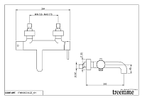 Treemme Up+ Смеситель для ванны накладной, длина излива 20 см, цвет: chrome IT6B50CCVLZZ