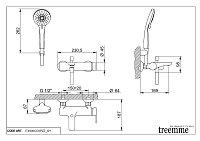 Treemme Zip Смеситель для ванны накладной с ручным душем, 2 вида струи, цвет: chrome IT4900CCKPZZ