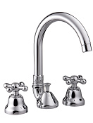 Treemme Romantica Смеситель для раковины высокий на 3 отв., с д/к, выс. излива 16,1см, цвет:chrome IT3616CCPVZZ