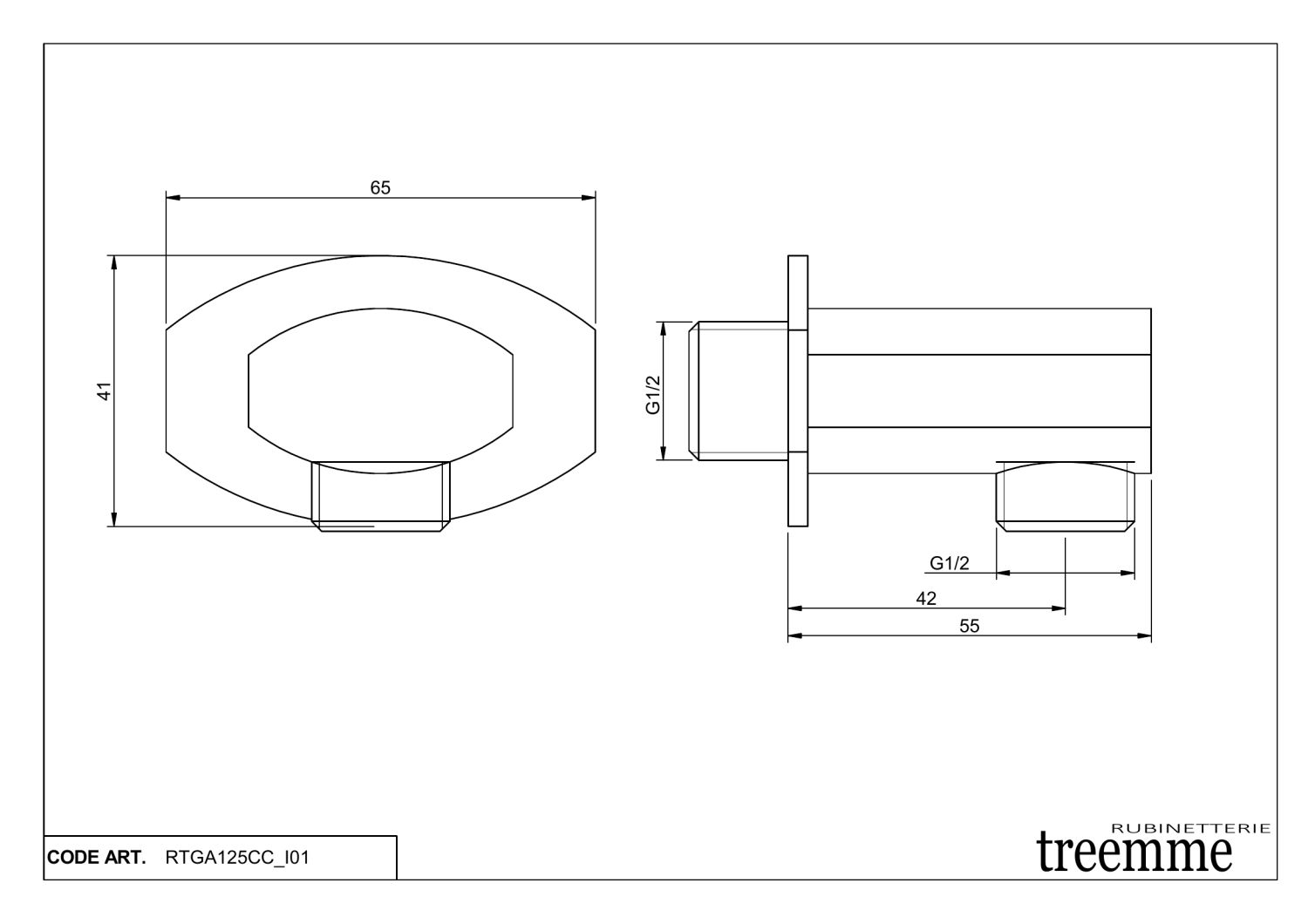 Treemme Hedo Шланговое подключение, цвет: chrome ITRTGA125CC