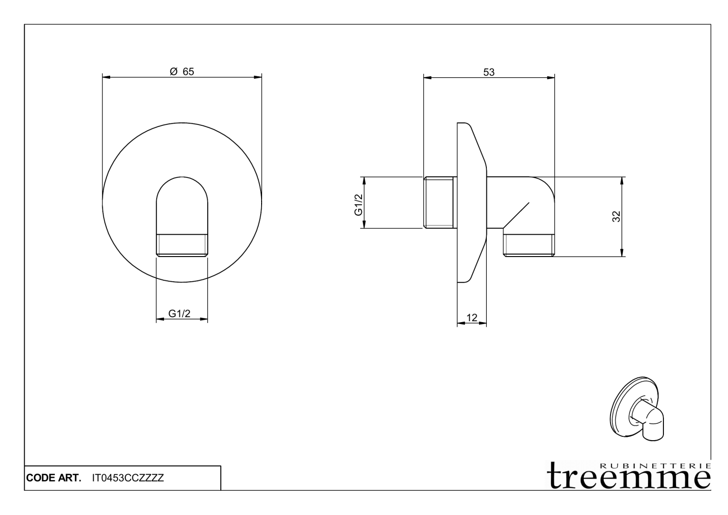 Treemme Bamboo Шланговое подключение, цвет: chrome IT0453CCZZZZ