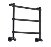 Margaroli Sole 442/3 Полотенцесушитель водяной для ГВС 53,5х53h (int 47) нижнее, цвет: matt black 4424703Mb